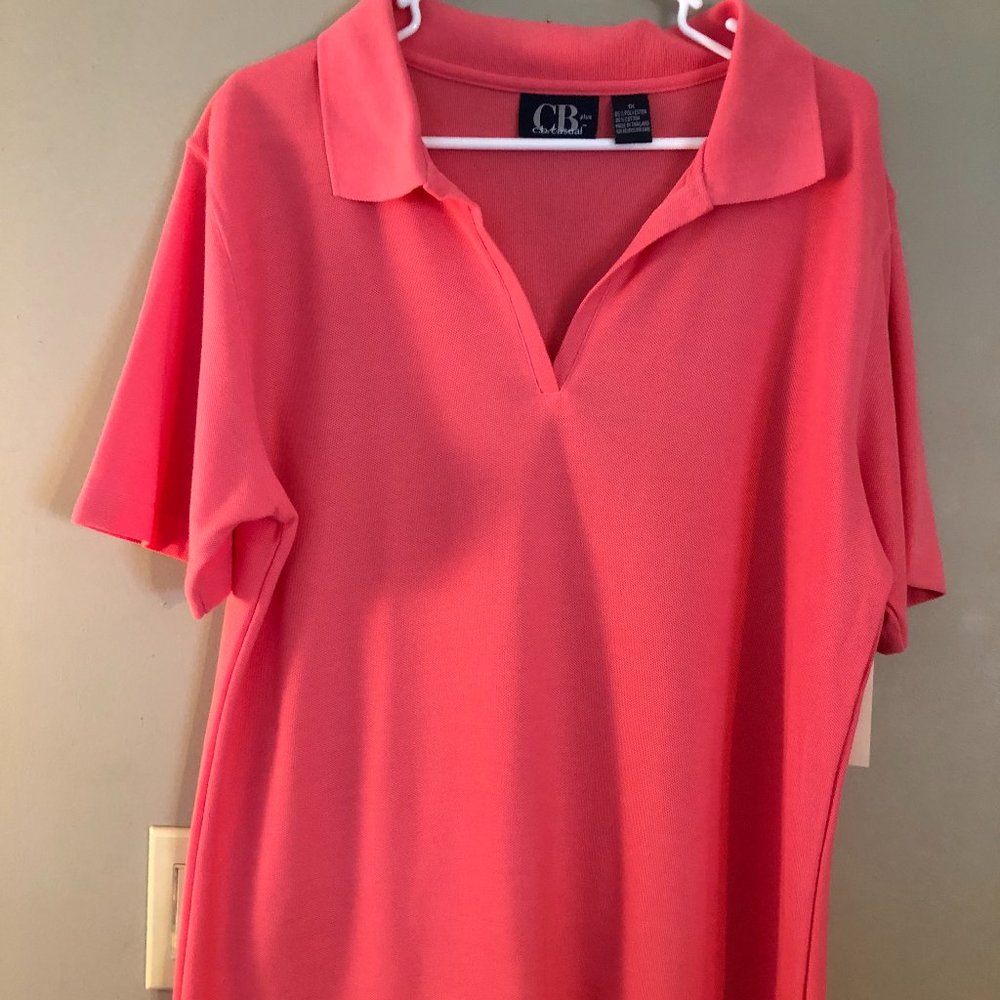 CB Plus women's coral polo Size 1X